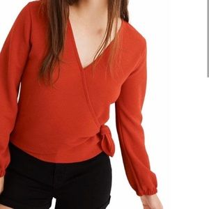 Madewell Texture & Thread Crepe Wrap Top